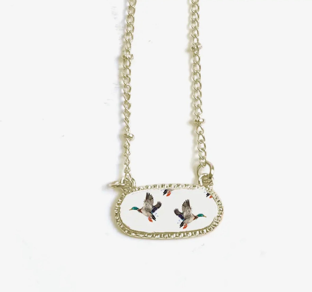White Mallard necklace