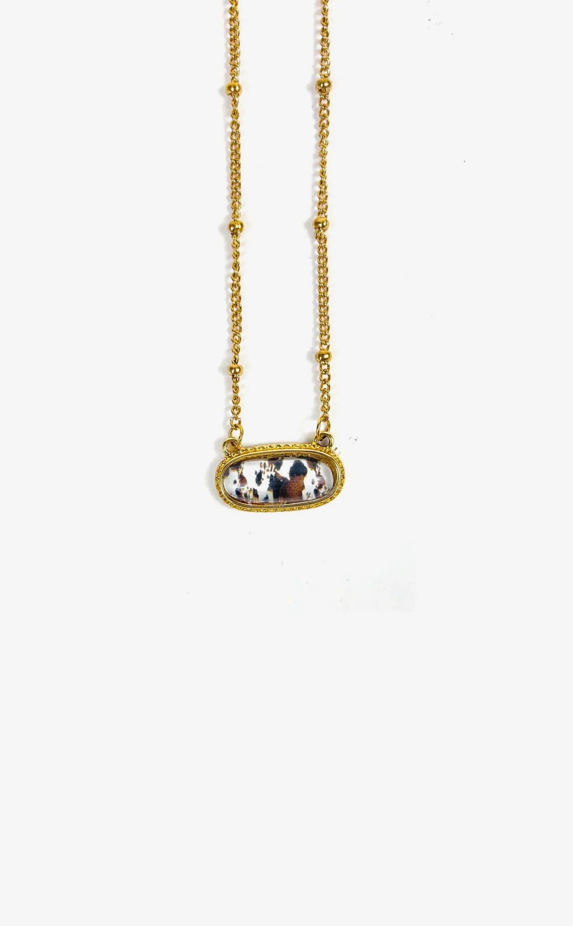 Cowhide necklace