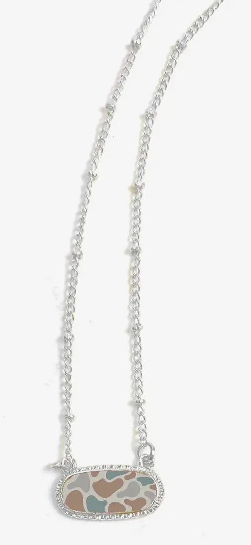 Silver camo necklace