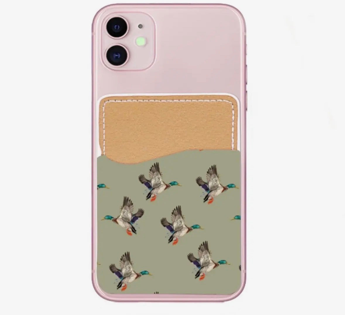Green mallard card holder