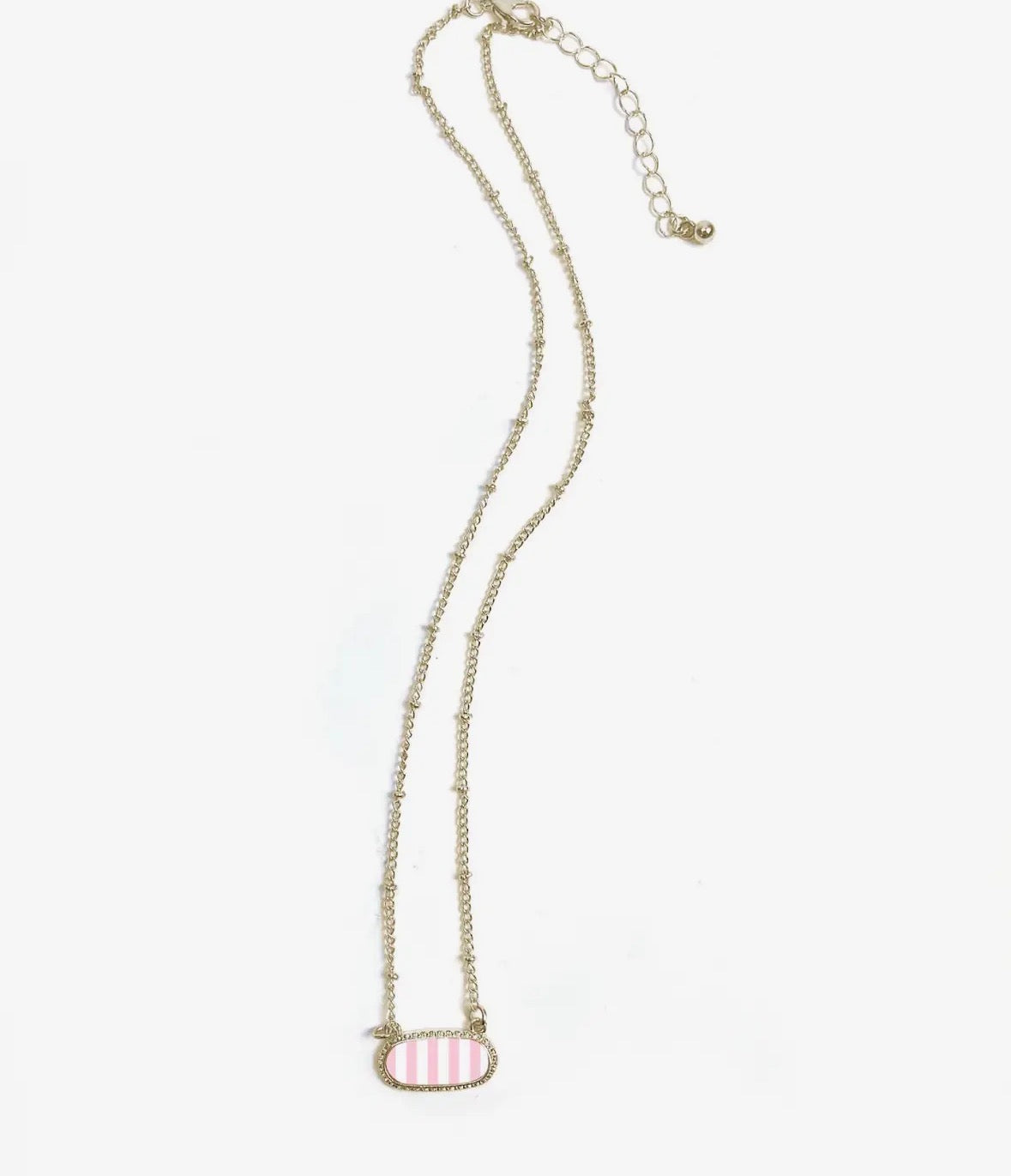 Pink striped necklace