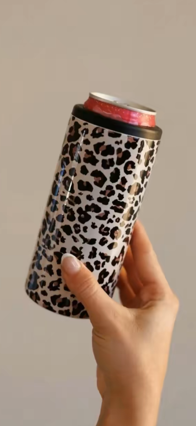 Cheetah Print Slim Can Koozie